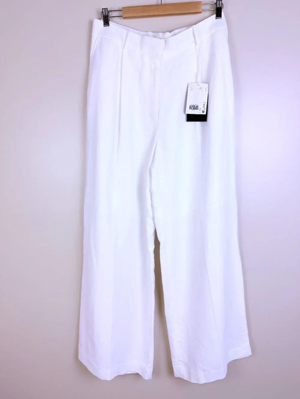 NWT COS Wide Leg Linen Blend Tailored Trousers Size 12